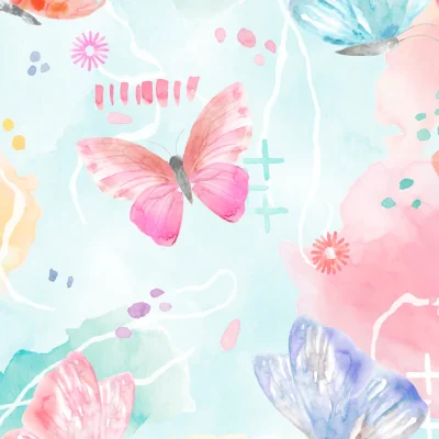 Winged Whisper by Wilmington-Pastel  Watercolour Butterflies